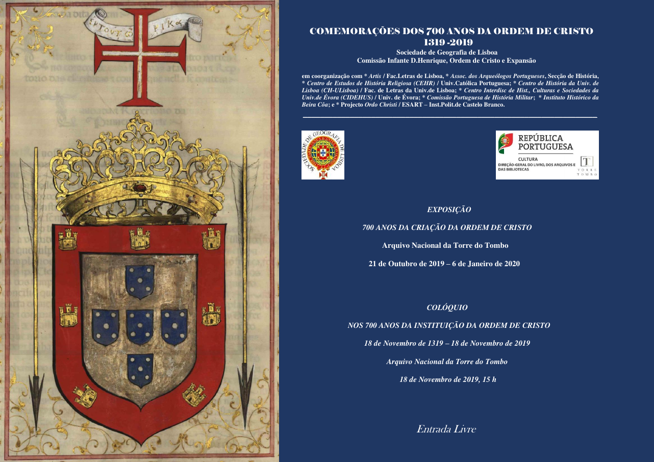 Comemorações dos 700 anos da criação da Ordem de Cristo-MOSTRA DOCUMENTAL E COLÓQUIO-18 de novembro, pelas 15h00